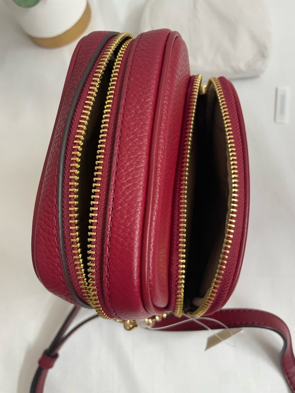 Michael Kors Jet Set Travel Medium Pebbled Leather
Crossbody Bag  cherry - Picture 13 of 14